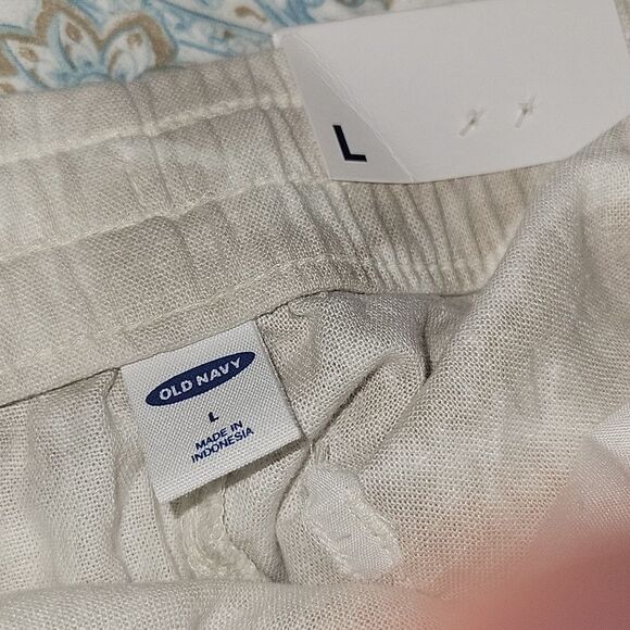 Old Navy, linen blend tie-dye shorts NWT Large Tan - Picture 4 of 4